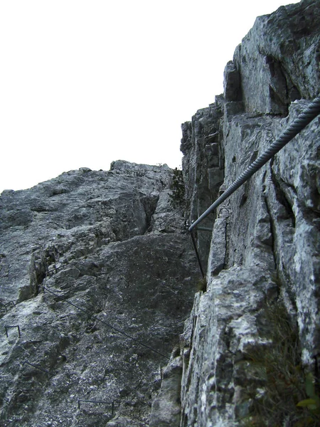 Piding Ferrata Climbing Route Chiemgau Bavaria Germany Autumn — Zdjęcie stockowe