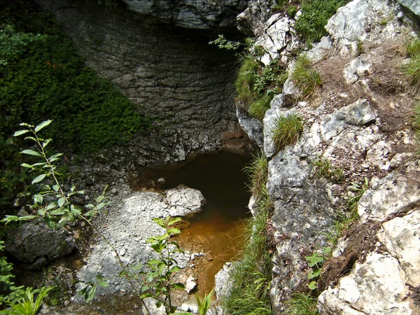 Waterfall Postalmklamm Canon Ferrata Salzburg Austrian Salzkammergut Austria — Stockfoto