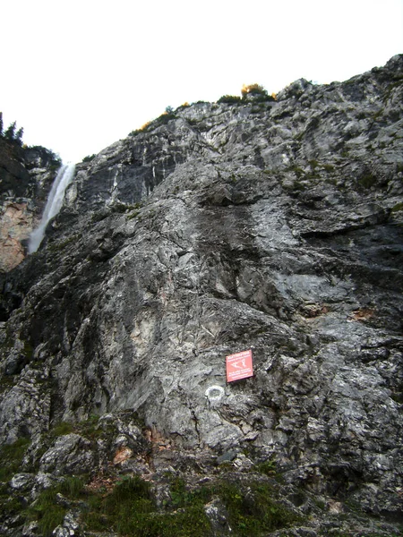 Ferrata Lago Alta Montaña Seebensee Montaña Tajakopf Tirol Austria Verano — Foto de Stock