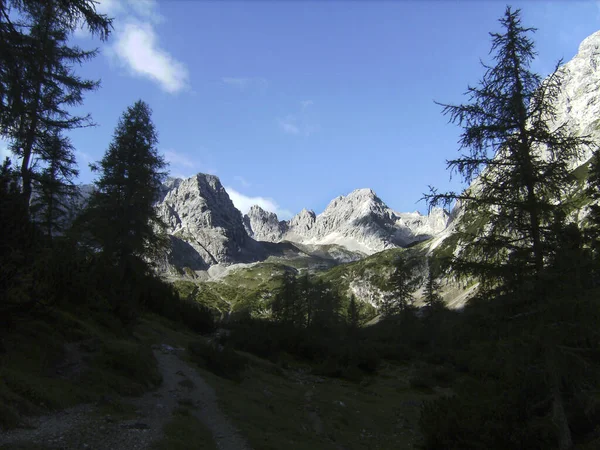 Ferrata High Mountain Lake Seebensee Tajakopf Mountain Tyrol Austria Summertime — Stock fotografie