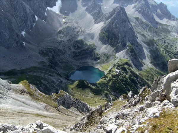 Ferrata Alto Lago Montanha Drachensee Tajakante Tirol Áustria Verão — Fotografia de Stock