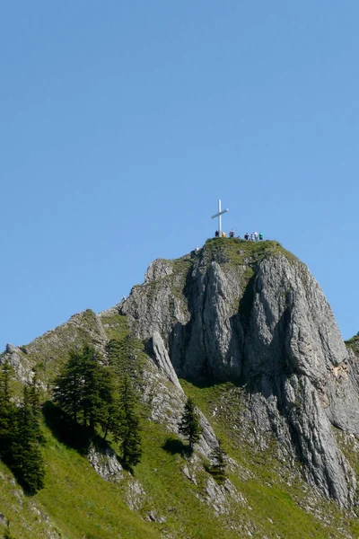 Summit Cross Tegelberg Ferrata Bavaria Germany — Stockfoto