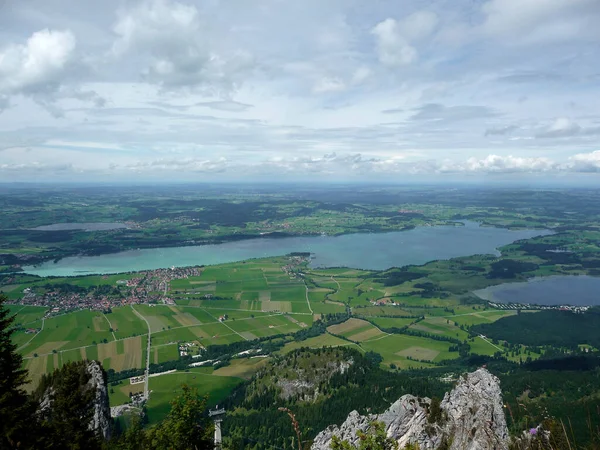 Panorama Montaña Desde Montaña Tegelberg Baviera Alemania —  Fotos de Stock