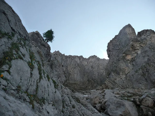 高い山の湖SeebenseeでFerrata Zugspitze山 Tyrol Austriaで夏 — ストック写真