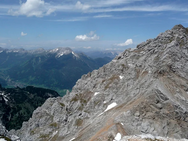 Ferrata High Mountain Lake Seeze Feld Mountain Tyrol Austria Summer — стоковое фото