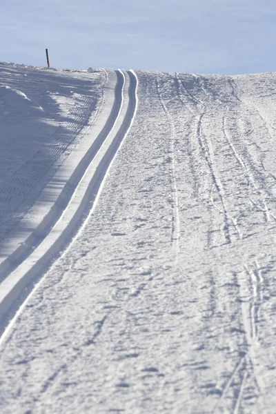 Empty Cross Country Skiing Tyrol Austria — Zdjęcie stockowe