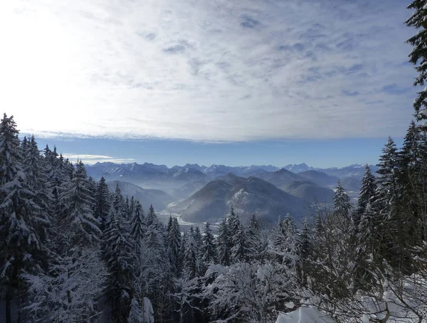 Excursión Invierno Montaña Seekarkreuz Cabaña Lengrieser Baviera Alemania — Foto de Stock