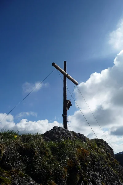 Самітський Хрест Гори Риндальфхорн Баварія Німеччина — стокове фото