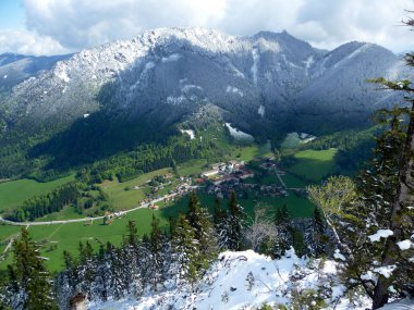 Ochsensitz Dağı 'ndan Ettal Manastırı, Bavyera, Almanya