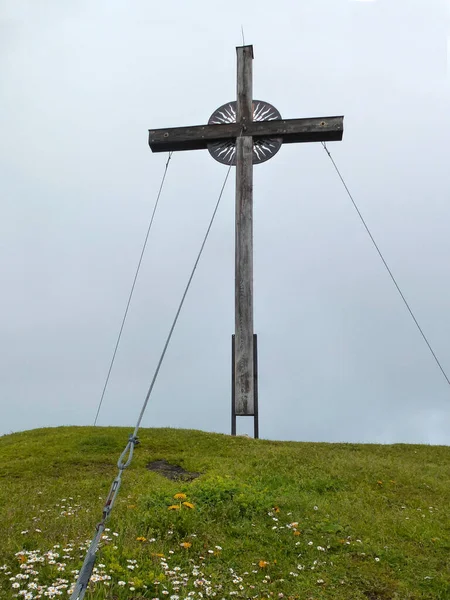 Sommet Croix Notkarspitze Montagne Ammergau Alpes Allemagne — Photo