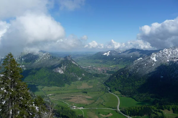 Zimní Horská Turistika Horu Ochsensitz Bavorsko Německo — Stock fotografie