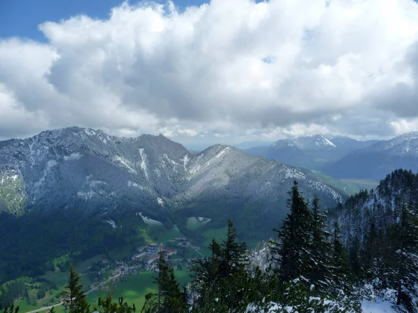 Ettal Kloster Från Ochsensitz Berg Bayern Tyskland — Stockfoto