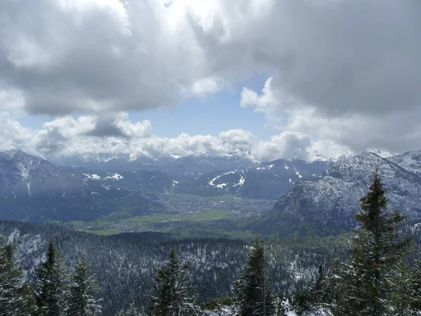 Randonnée Hivernale Montagne Vers Montagne Ochsensitz Bavière Allemagne — Photo