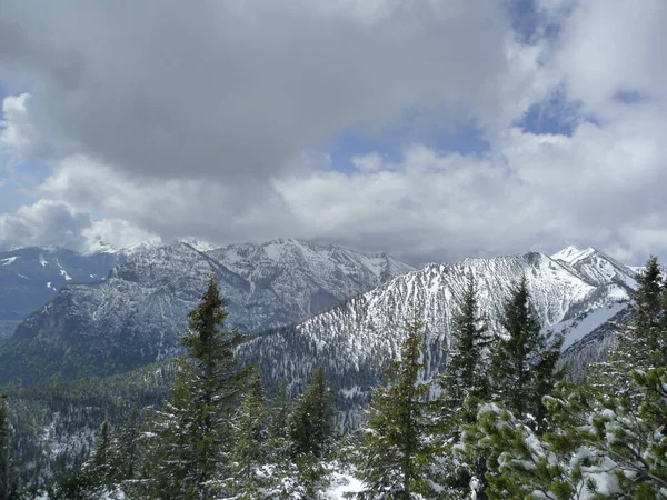 Excursión Invierno Montaña Ochsensitz Baviera Alemania —  Fotos de Stock