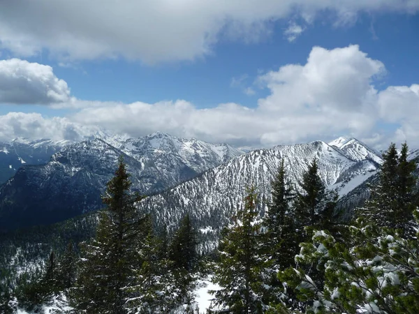 Excursión Invierno Montaña Ochsensitz Baviera Alemania —  Fotos de Stock