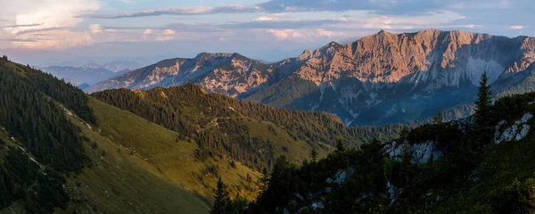 Almanya Nın Bavyera Kentindeki Rotwand Dağından Yaz Mevsiminde Dağ Manzarası — Stok fotoğraf