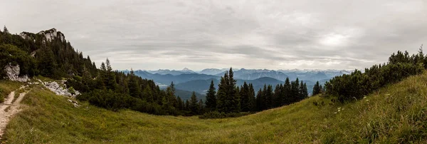 Гірська Панорама Гори Браунек Баварія Німеччина Влітку — стокове фото