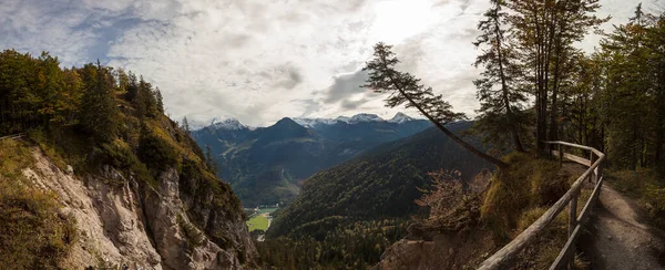 Berchtesgaden Bavyera Almanya Sonbaharda Gruenstein Dağına Yürüyüş Turu Panoraması — Stok fotoğraf