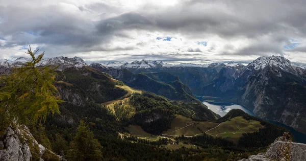 Berchtesgaden Bavyera Almanya Daki Jenner Koenigssee Dağından Panorama — Stok fotoğraf