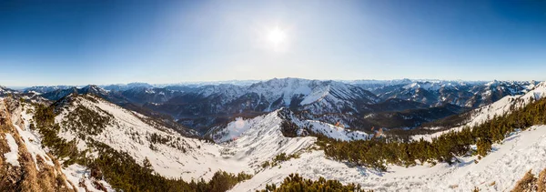 Vue Panoramique Sur Montagne Depuis Montagne Auerspitze Bavière Allemagne Hiver — Photo