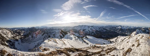 Gunung Panorama Dari Gunung Rotwand Bavaria Jerman Pada Musim Dingin — Stok Foto