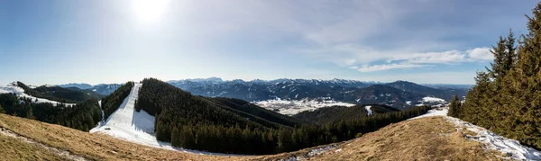 Winterliches Bergpanorama Auf Dem Hörnle Bayern Deutschland — Stockfoto