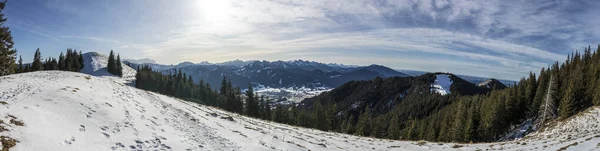 Winterliches Bergpanorama Auf Dem Hörnle Bayern Deutschland — Stockfoto