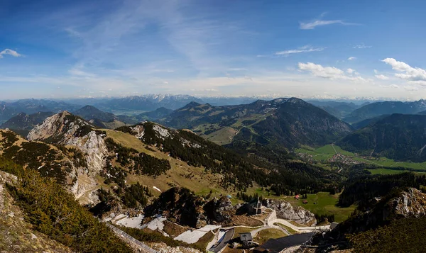 Bergspanorama Från Wendelstein Berget Bayern Tyskland Sommaren — Stockfoto