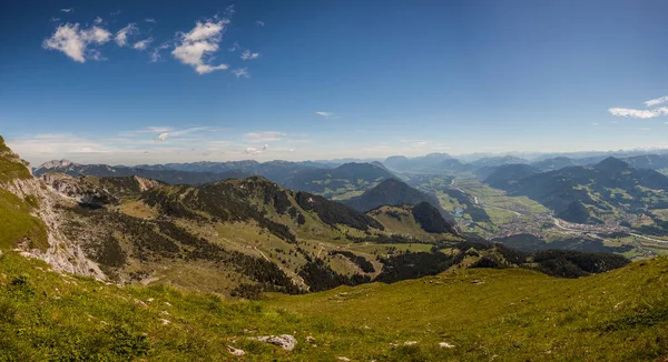 Panorama Montaña Vorderes Sonnwendjoch Mountain Rofan Tyrol Austria Verano — Foto de Stock