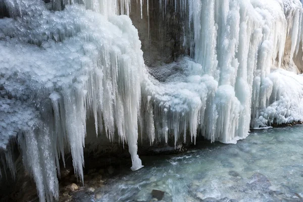 Partnachklamm Garmisch Partenkirchen Bawaria Niemcy Zimą — Zdjęcie stockowe