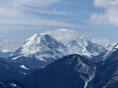 Pleisenspitze dağına kış yürüyüşü turu, Karwendel, Tyrol, Avusturya