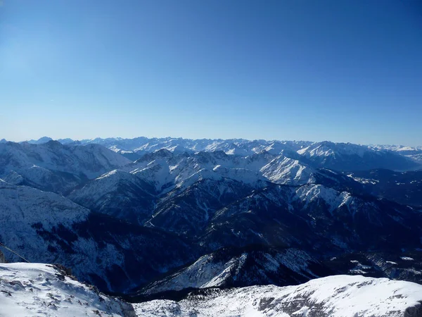 Winterlicher Bergblick Von Der Pleisenspitze Karwendel Österreich — Stockfoto