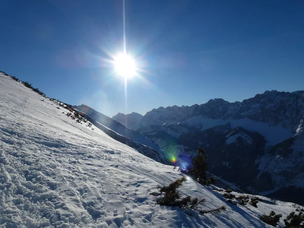 Winterwanderung Zur Pleisenspitze Tirol Österreich — Stockfoto