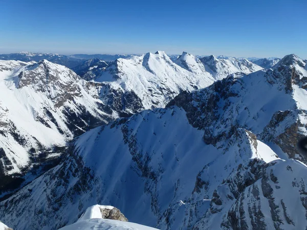 Vintervandring Till Pleisenspitze Berg Tyrolen Österrike — Stockfoto