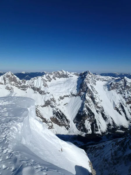 Pleisenspitze Dağına Kış Yürüyüşü Turu Tyrol Avusturya — Stok fotoğraf