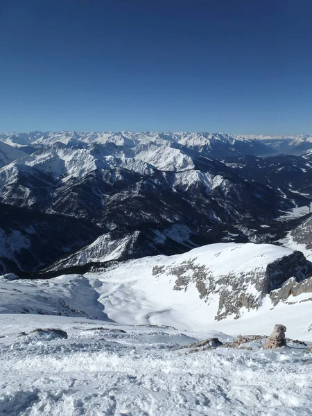 Randonnée Hivernale Dans Montagne Pleisenspitze Tyrol Autriche — Photo