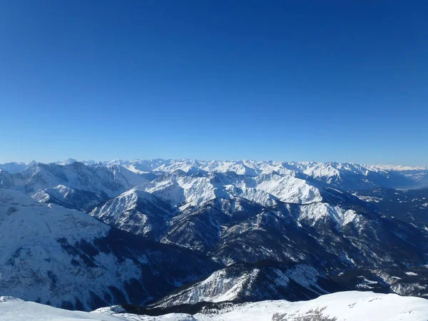 Wycieczka Zimowa Góry Pleisenspitze Tyrol Austria — Zdjęcie stockowe