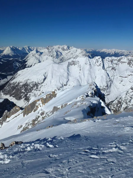 Vintervandring Till Pleisenspitze Berg Tyrolen Österrike — Stockfoto