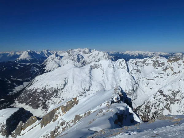 Winterwanderung Zur Pleisenspitze Tirol Österreich — Stockfoto