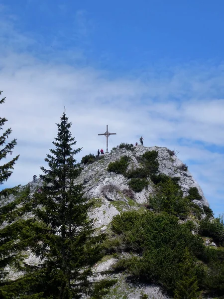 Σύνοδος Κορυφής Διασχίζουν Βουνό Naunspitze Στο Τιρόλο Αυστρία — Φωτογραφία Αρχείου