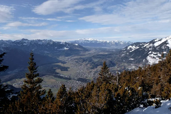 Randonnée Hivernale Vers Montagne Hoher Frassen Raggal Autriche — Photo