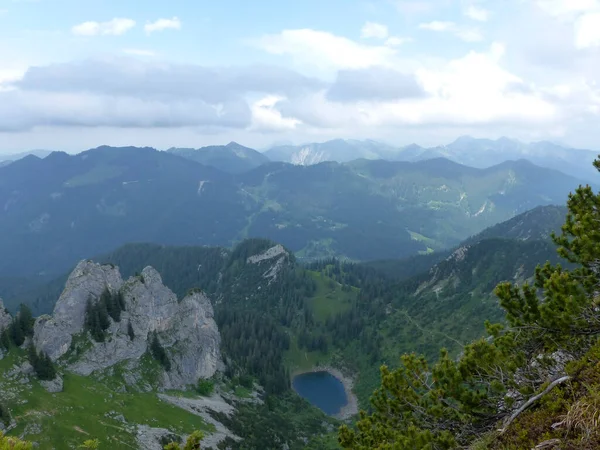 Tur Drumeții Spre Muntele Risserkogel Mangfall Bavaria Germania — Fotografie, imagine de stoc