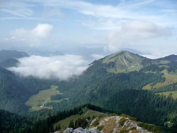 Túrázás Ross Buchstein Hegy Tegernsee Bajorország Németország — Stock Fotó