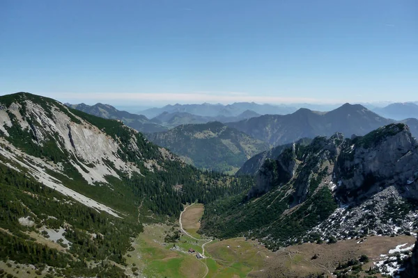 Ορεινό Πανόραμα Από Βουνό Rotwand Βαυαρία Γερμανία — Φωτογραφία Αρχείου