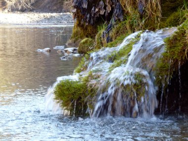 Schleierfalle Scheibum kış zamanı yürüyüş, Bavyera, Almanya