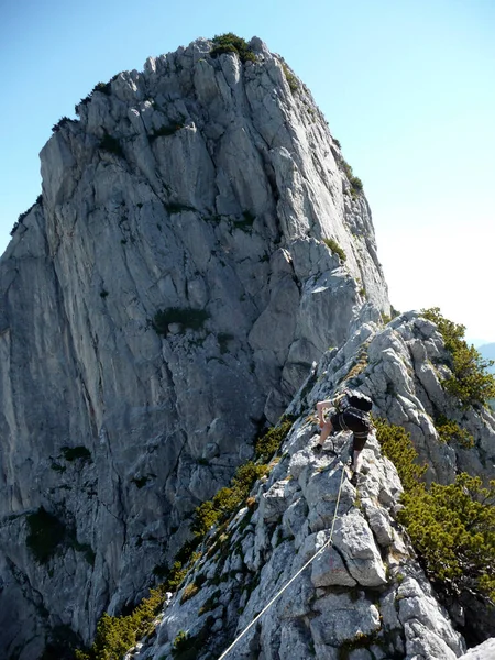 Escalade Dans Les Montagnes Ruchenkopfe Bavière Allemagne — Photo