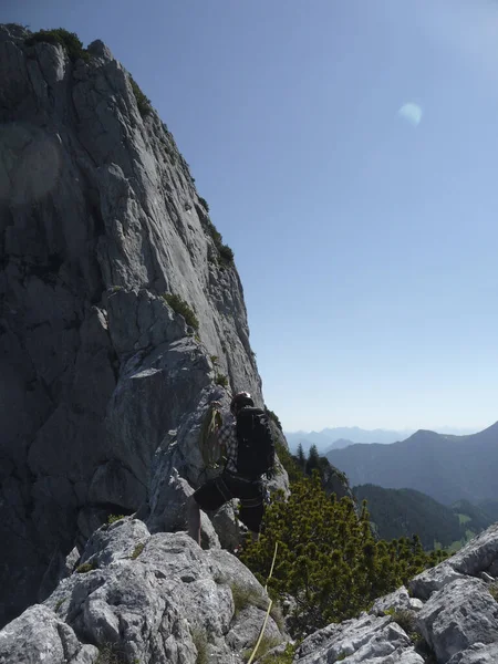 Almanya Bavyera Daki Ruchenkopfe Dağlarına Tırmanan — Stok fotoğraf