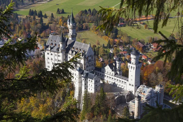 Castelo Neuschwanstein Baviera Alemanha Outono — Fotografia de Stock