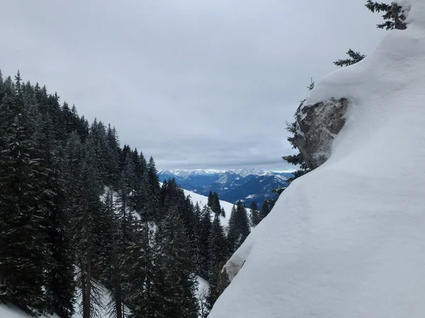 Winterwanderung Auf Den Schönberg Bayern — Stockfoto