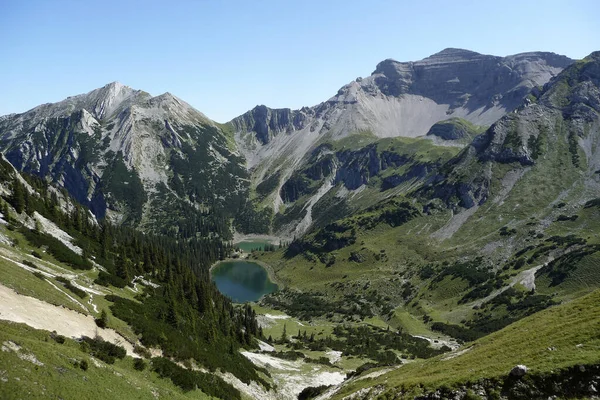 Πεζοπορία Περιοδεία Schottelkarspitze Βουνό Βαυαρία Γερμανία Καλοκαίρι — Φωτογραφία Αρχείου